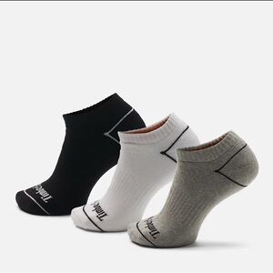 Timberland Men's Black White Gray Cushioned No Show Socks 6 pairs Size Large